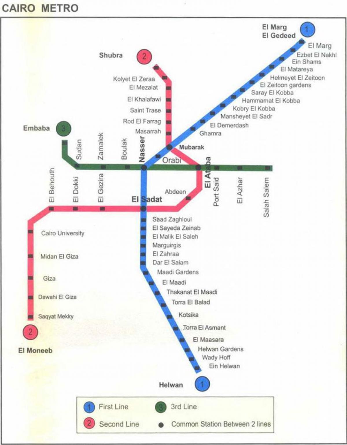 каирын метроны газрын зураг